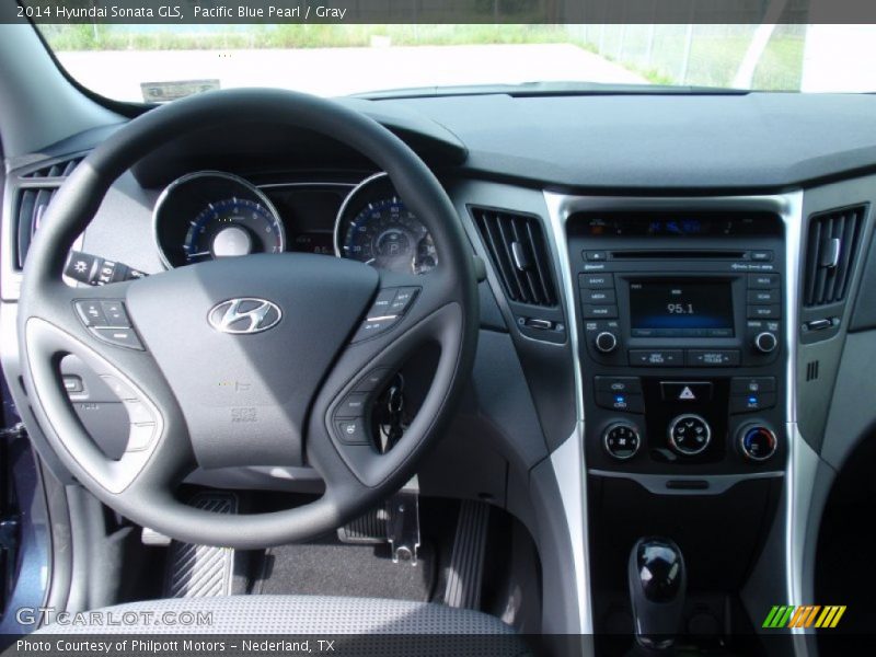 Pacific Blue Pearl / Gray 2014 Hyundai Sonata GLS