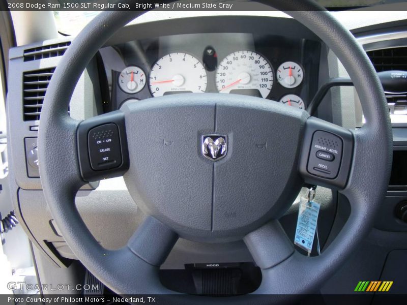 Bright White / Medium Slate Gray 2008 Dodge Ram 1500 SLT Regular Cab