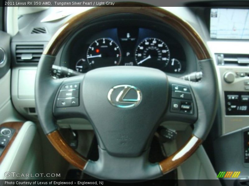 Tungsten Silver Pearl / Light Gray 2011 Lexus RX 350 AWD