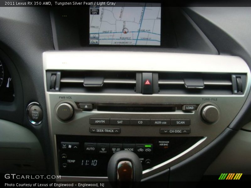 Tungsten Silver Pearl / Light Gray 2011 Lexus RX 350 AWD