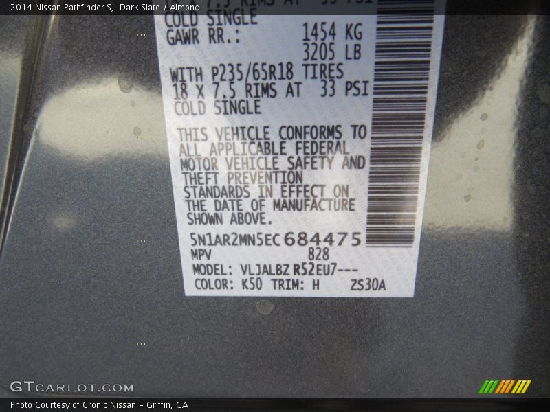 Dark Slate / Almond 2014 Nissan Pathfinder S