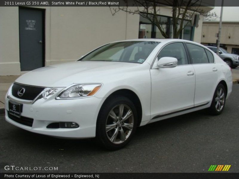 Starfire White Pearl / Black/Red Walnut 2011 Lexus GS 350 AWD