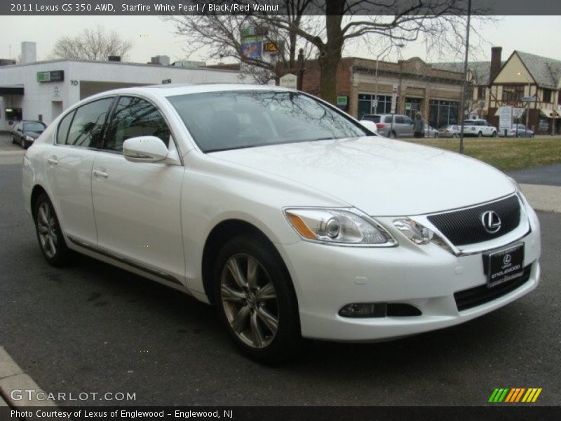 Starfire White Pearl / Black/Red Walnut 2011 Lexus GS 350 AWD