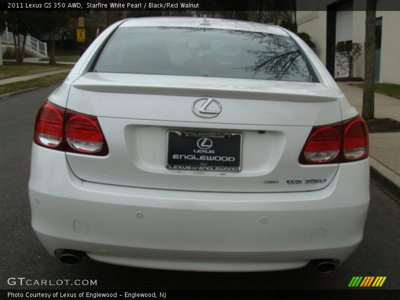 Starfire White Pearl / Black/Red Walnut 2011 Lexus GS 350 AWD