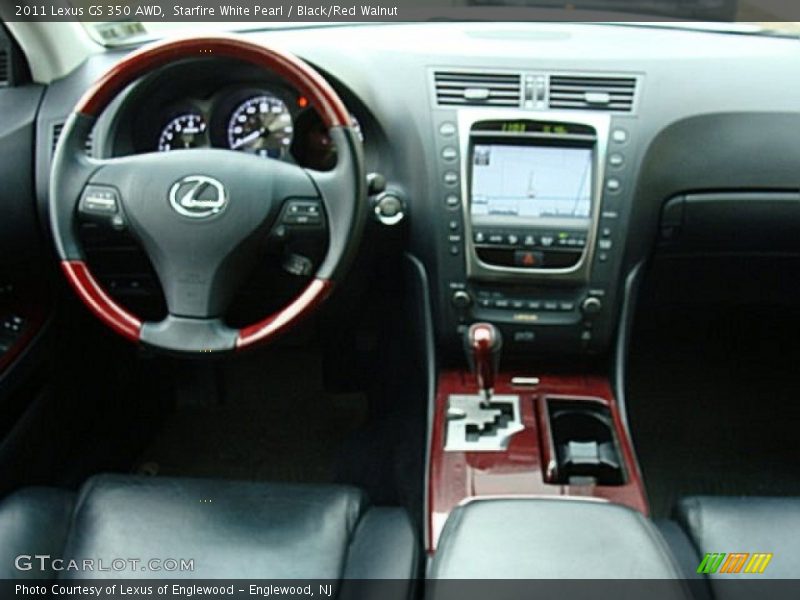Starfire White Pearl / Black/Red Walnut 2011 Lexus GS 350 AWD
