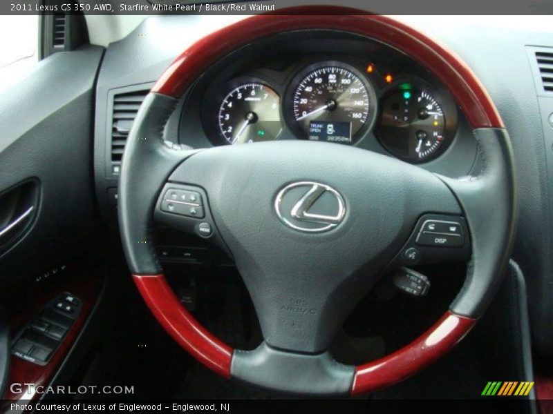 Starfire White Pearl / Black/Red Walnut 2011 Lexus GS 350 AWD