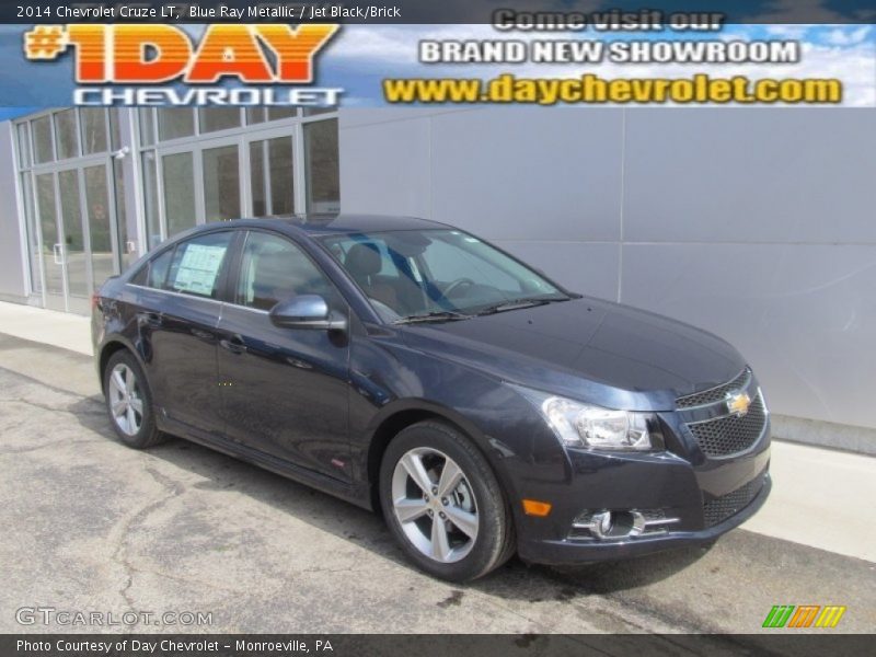 Blue Ray Metallic / Jet Black/Brick 2014 Chevrolet Cruze LT