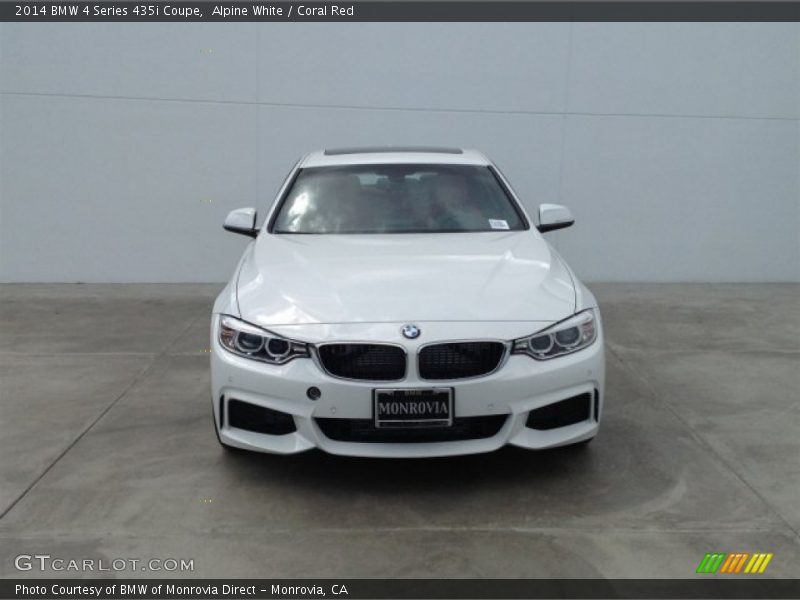 Alpine White / Coral Red 2014 BMW 4 Series 435i Coupe