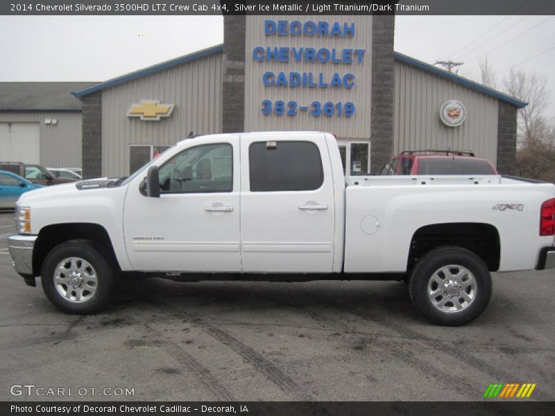 Silver Ice Metallic / Light Titanium/Dark Titanium 2014 Chevrolet Silverado 3500HD LTZ Crew Cab 4x4