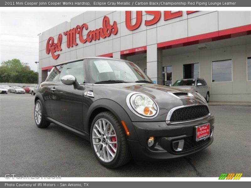Eclipse Gray Metallic / Carbon Black/Championship Red Piping Lounge Leather 2011 Mini Cooper John Cooper Works Hardtop