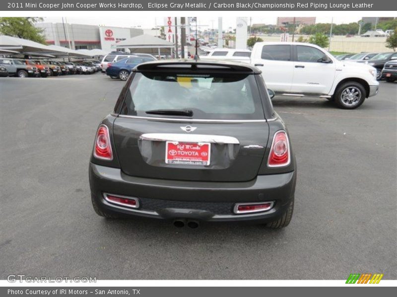Eclipse Gray Metallic / Carbon Black/Championship Red Piping Lounge Leather 2011 Mini Cooper John Cooper Works Hardtop