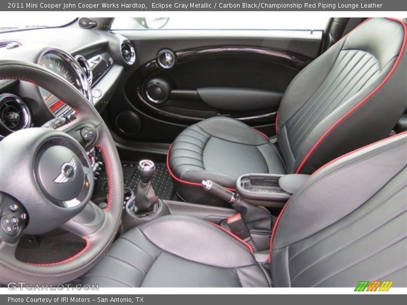 Eclipse Gray Metallic / Carbon Black/Championship Red Piping Lounge Leather 2011 Mini Cooper John Cooper Works Hardtop