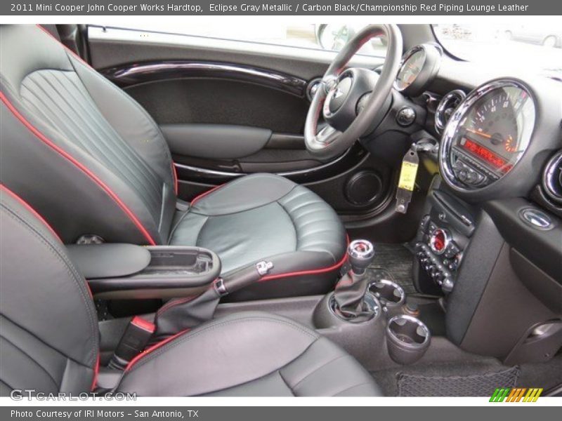Eclipse Gray Metallic / Carbon Black/Championship Red Piping Lounge Leather 2011 Mini Cooper John Cooper Works Hardtop