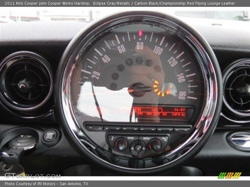 Eclipse Gray Metallic / Carbon Black/Championship Red Piping Lounge Leather 2011 Mini Cooper John Cooper Works Hardtop