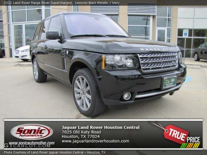 Santorini Black Metallic / Ivory 2012 Land Rover Range Rover Supercharged