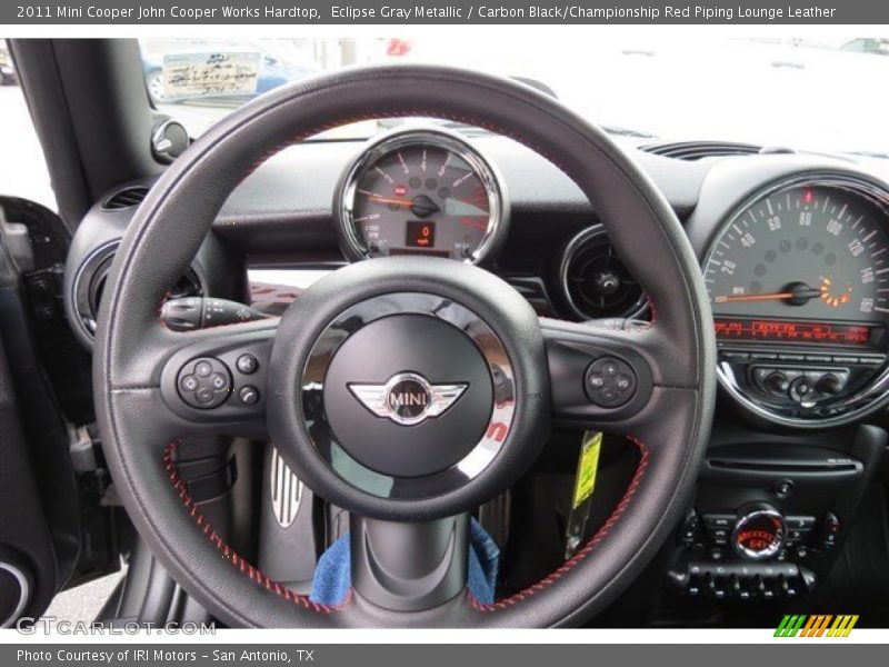 Eclipse Gray Metallic / Carbon Black/Championship Red Piping Lounge Leather 2011 Mini Cooper John Cooper Works Hardtop