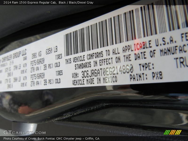 Black / Black/Diesel Gray 2014 Ram 1500 Express Regular Cab
