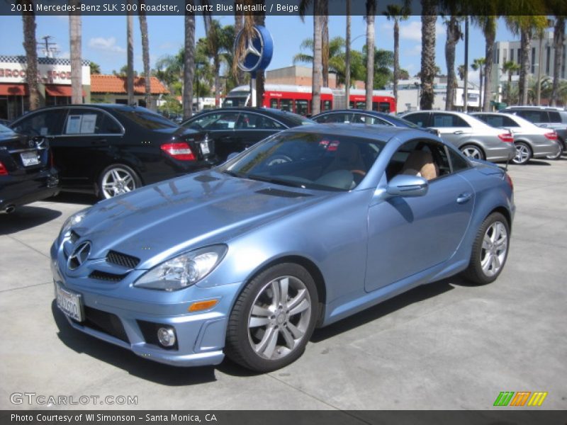 Quartz Blue Metallic / Beige 2011 Mercedes-Benz SLK 300 Roadster