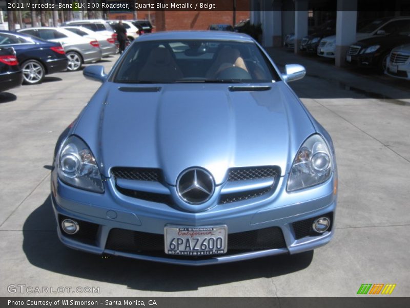 Quartz Blue Metallic / Beige 2011 Mercedes-Benz SLK 300 Roadster