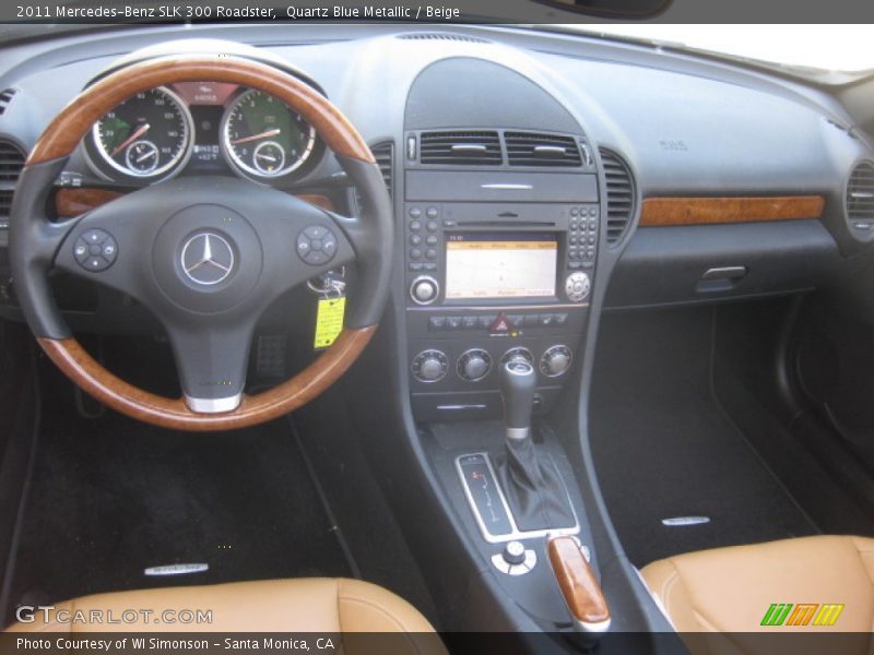 Quartz Blue Metallic / Beige 2011 Mercedes-Benz SLK 300 Roadster