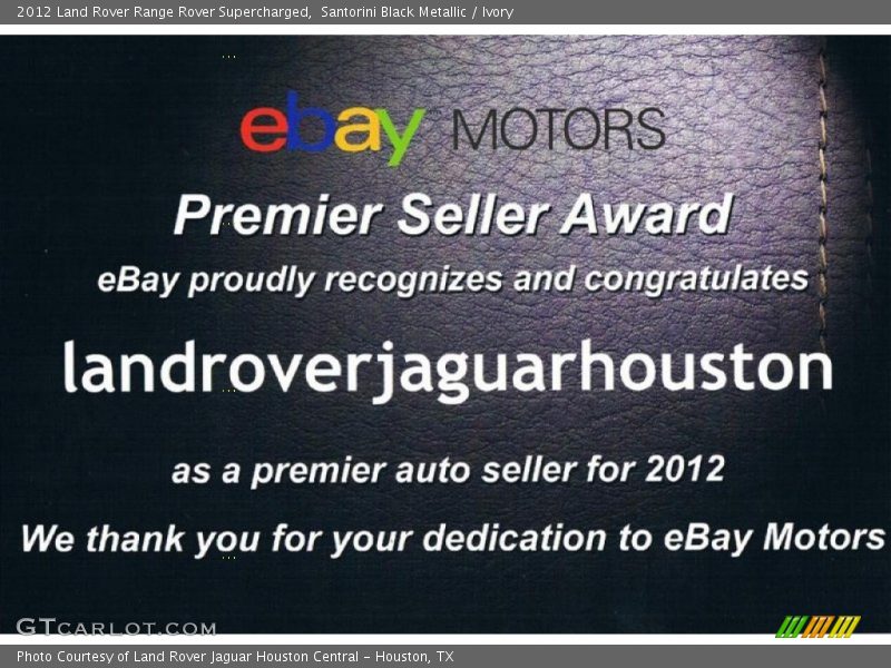 Santorini Black Metallic / Ivory 2012 Land Rover Range Rover Supercharged