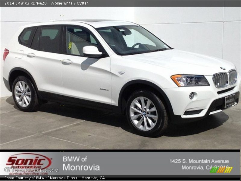 Alpine White / Oyster 2014 BMW X3 xDrive28i