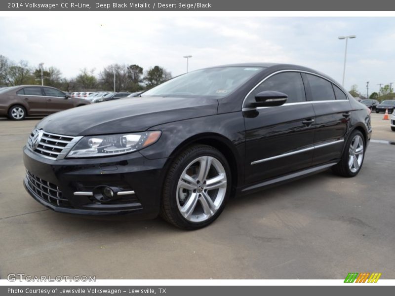 Deep Black Metallic / Desert Beige/Black 2014 Volkswagen CC R-Line