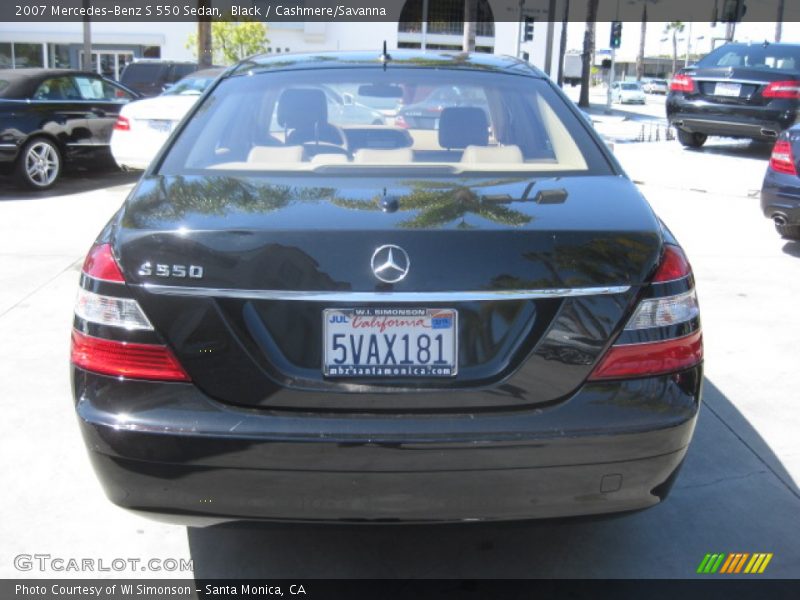 Black / Cashmere/Savanna 2007 Mercedes-Benz S 550 Sedan