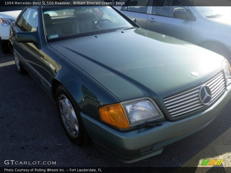 Brilliant Emerald Green / Beige 1994 Mercedes-Benz SL 500 Roadster