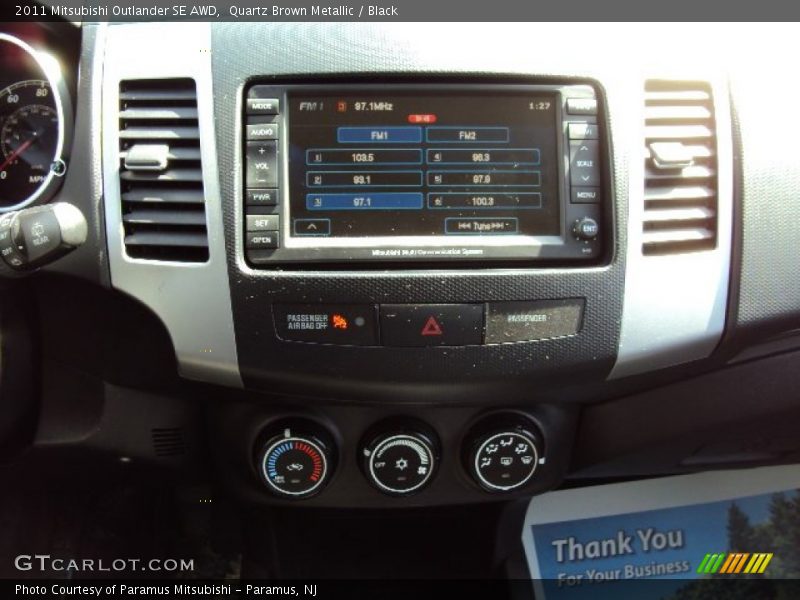 Quartz Brown Metallic / Black 2011 Mitsubishi Outlander SE AWD