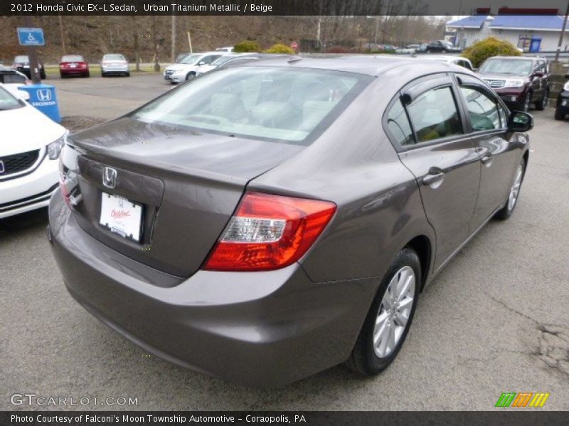 Urban Titanium Metallic / Beige 2012 Honda Civic EX-L Sedan