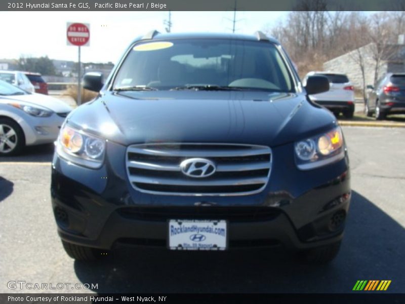 Pacific Blue Pearl / Beige 2012 Hyundai Santa Fe GLS