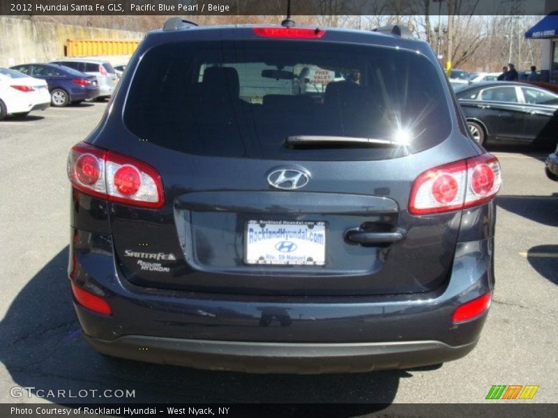 Pacific Blue Pearl / Beige 2012 Hyundai Santa Fe GLS