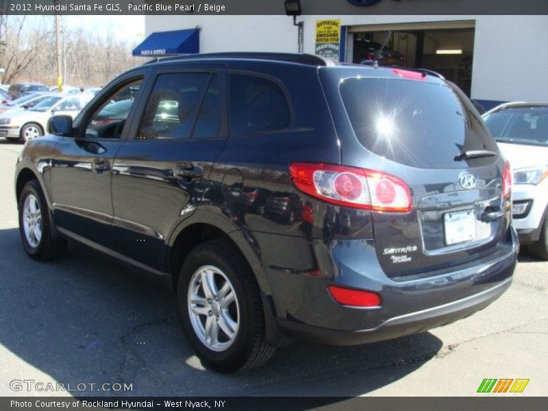 Pacific Blue Pearl / Beige 2012 Hyundai Santa Fe GLS
