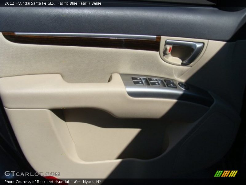 Pacific Blue Pearl / Beige 2012 Hyundai Santa Fe GLS