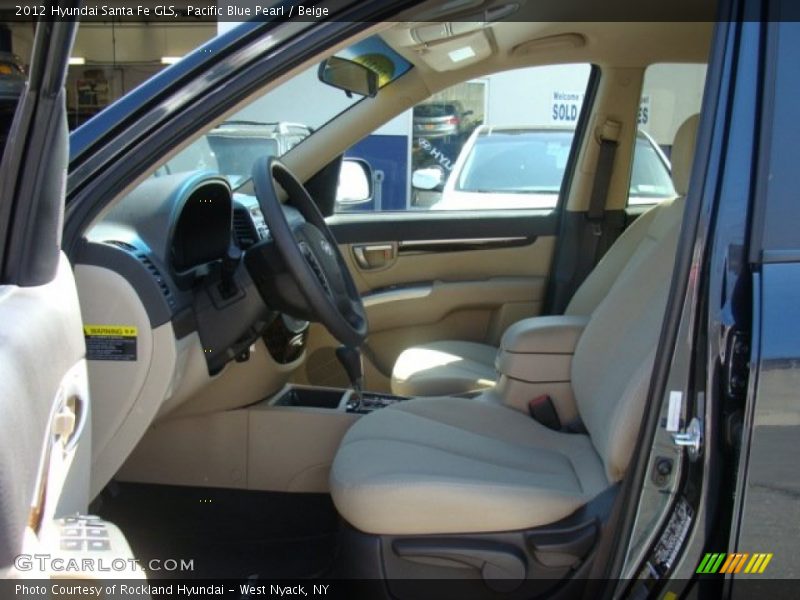 Pacific Blue Pearl / Beige 2012 Hyundai Santa Fe GLS
