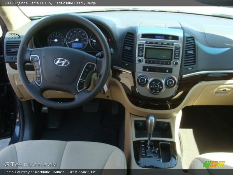 Pacific Blue Pearl / Beige 2012 Hyundai Santa Fe GLS