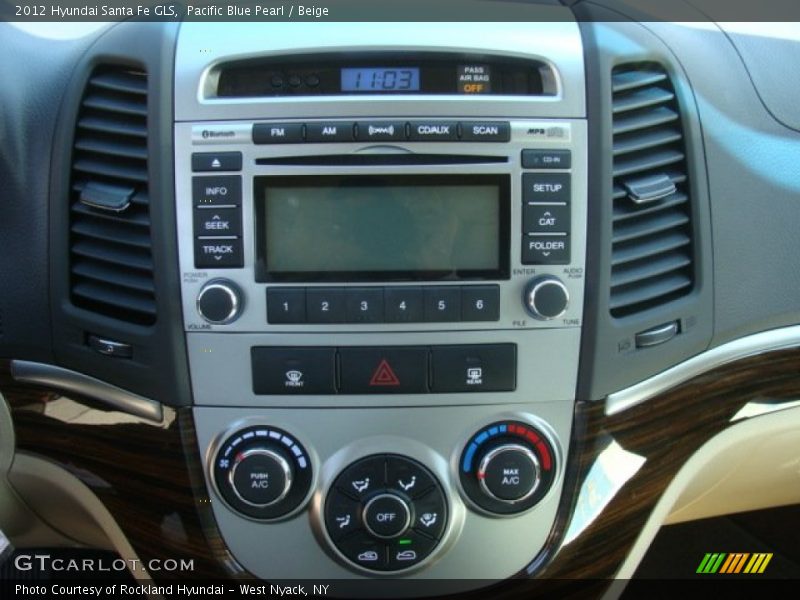 Pacific Blue Pearl / Beige 2012 Hyundai Santa Fe GLS