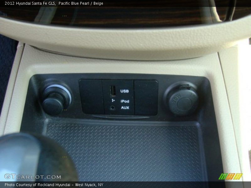 Pacific Blue Pearl / Beige 2012 Hyundai Santa Fe GLS