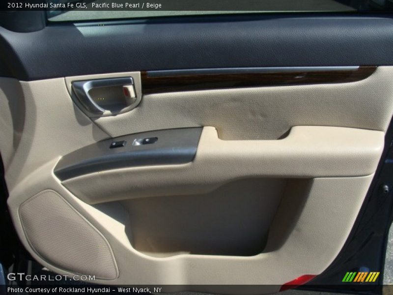 Pacific Blue Pearl / Beige 2012 Hyundai Santa Fe GLS