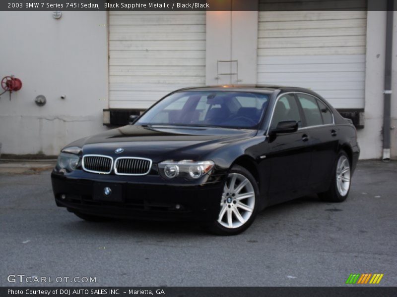 Black Sapphire Metallic / Black/Black 2003 BMW 7 Series 745i Sedan