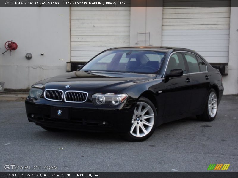 Black Sapphire Metallic / Black/Black 2003 BMW 7 Series 745i Sedan