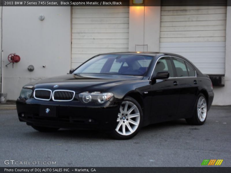Black Sapphire Metallic / Black/Black 2003 BMW 7 Series 745i Sedan