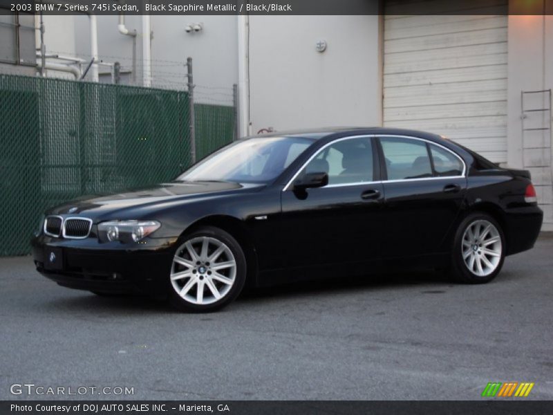 Black Sapphire Metallic / Black/Black 2003 BMW 7 Series 745i Sedan