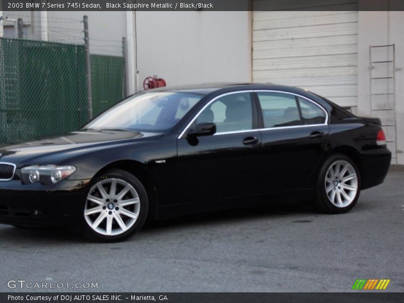 Black Sapphire Metallic / Black/Black 2003 BMW 7 Series 745i Sedan