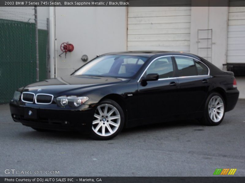 Black Sapphire Metallic / Black/Black 2003 BMW 7 Series 745i Sedan