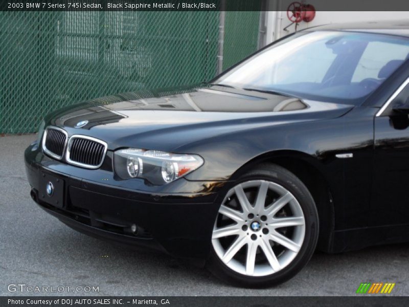 Black Sapphire Metallic / Black/Black 2003 BMW 7 Series 745i Sedan