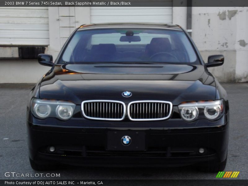 Black Sapphire Metallic / Black/Black 2003 BMW 7 Series 745i Sedan