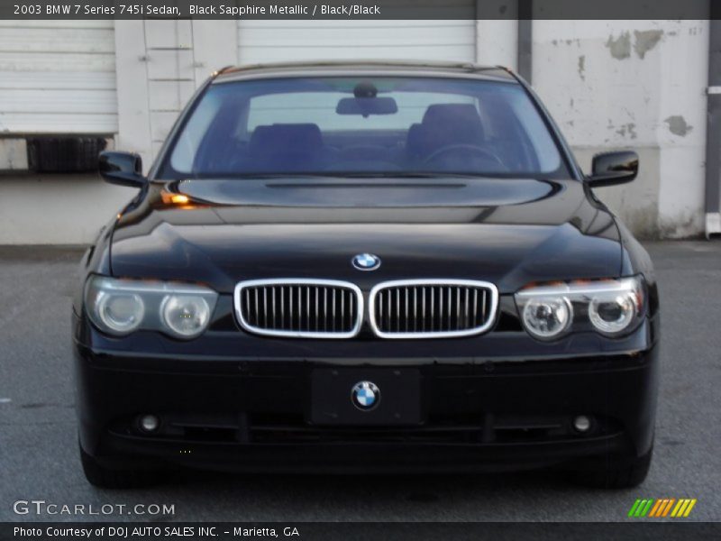 Black Sapphire Metallic / Black/Black 2003 BMW 7 Series 745i Sedan