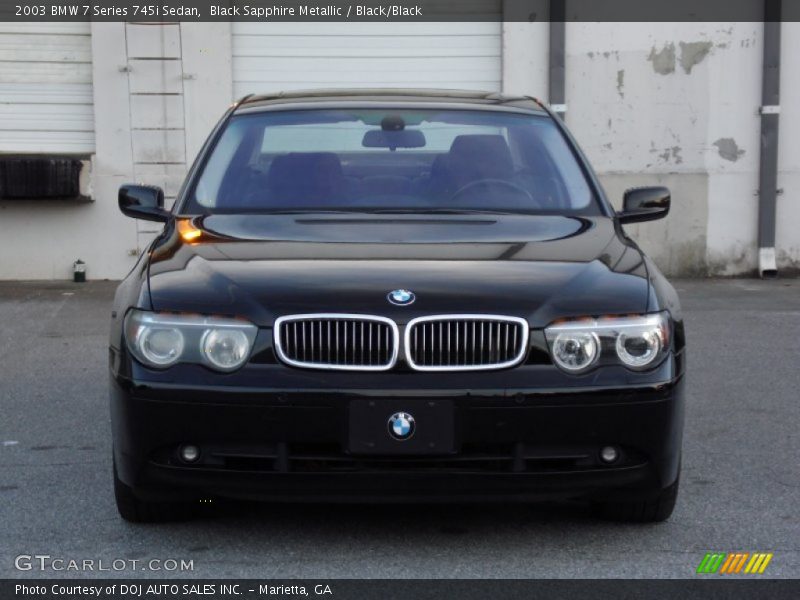 Black Sapphire Metallic / Black/Black 2003 BMW 7 Series 745i Sedan